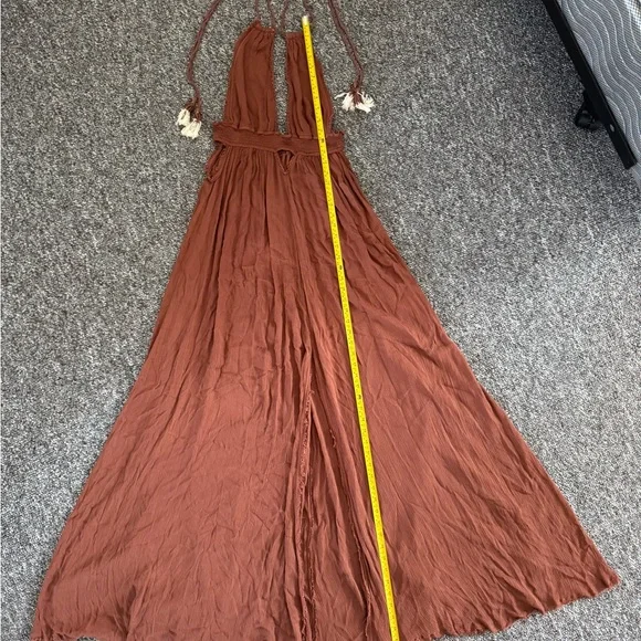 Free People Look into the Sun Terracotta Backless Maxi Dress Cut out Size Small - Picture 2 of 12